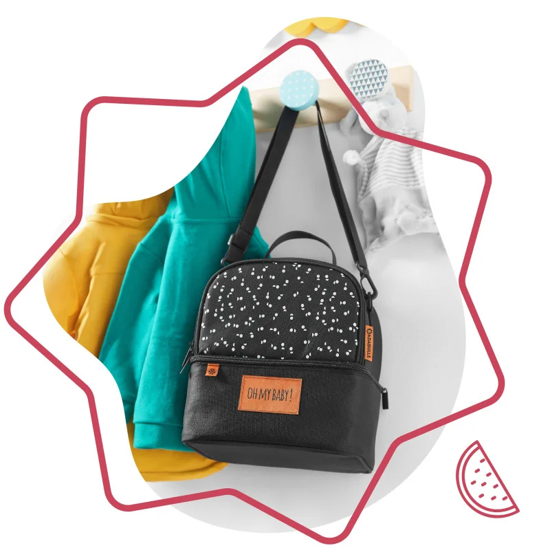 Sac repas isotherme Pick & Go, 1 contenant 300 ml, 1 tasse, 2 cuillères, Badabulle - vue 2