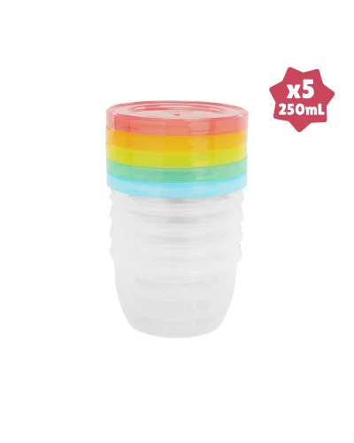 Pots de conservation Badabowls maxi portions 5 x 250 ml Badabulle