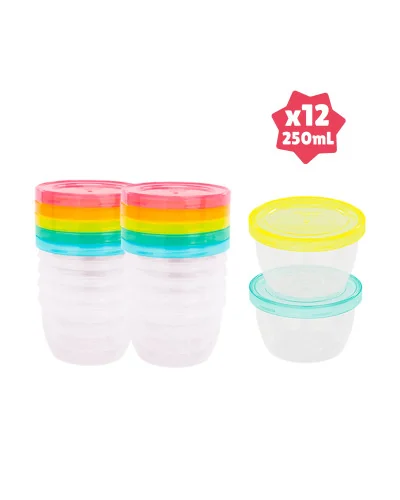 Pots de conservation Badabowls Maxi Portions 250 ml, lot de 12, Badabulle