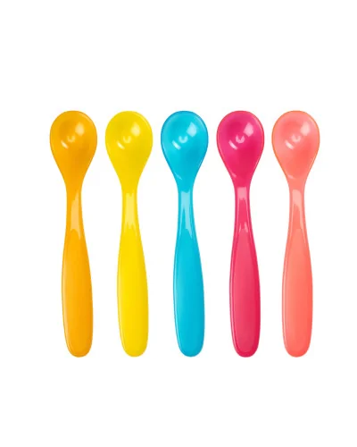 Cuillères en silicone 2ème âge, lot de 5, Badabulle