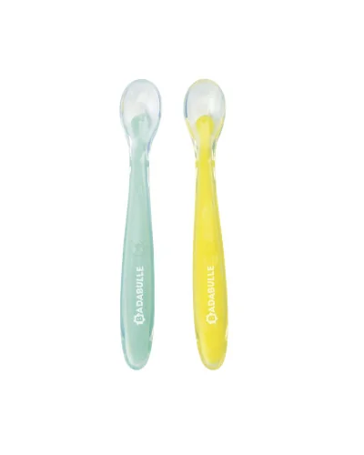 Cuillères en silicone 1er âge, lot de 2, Badabulle