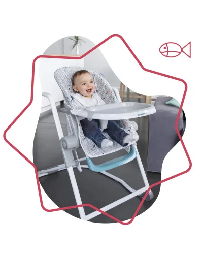 Chevron compact high chair Grey Badabulle