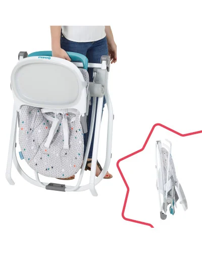 Chevron compact high chair Grey Badabulle