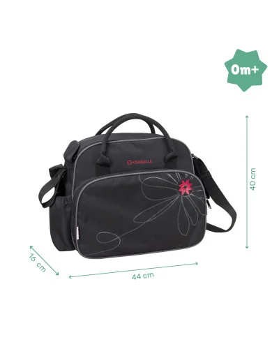 Sac à langer vintage noir et fuchsia Badabulle
