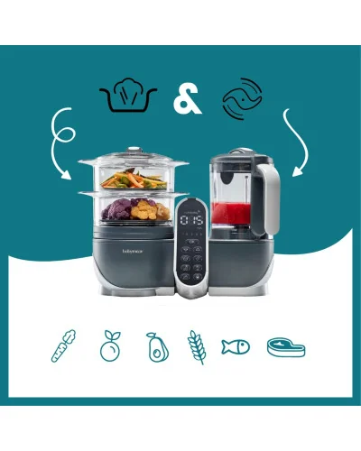 Robot cuiseur vapeur Nutribaby(+) Industrial Grey Babymoov