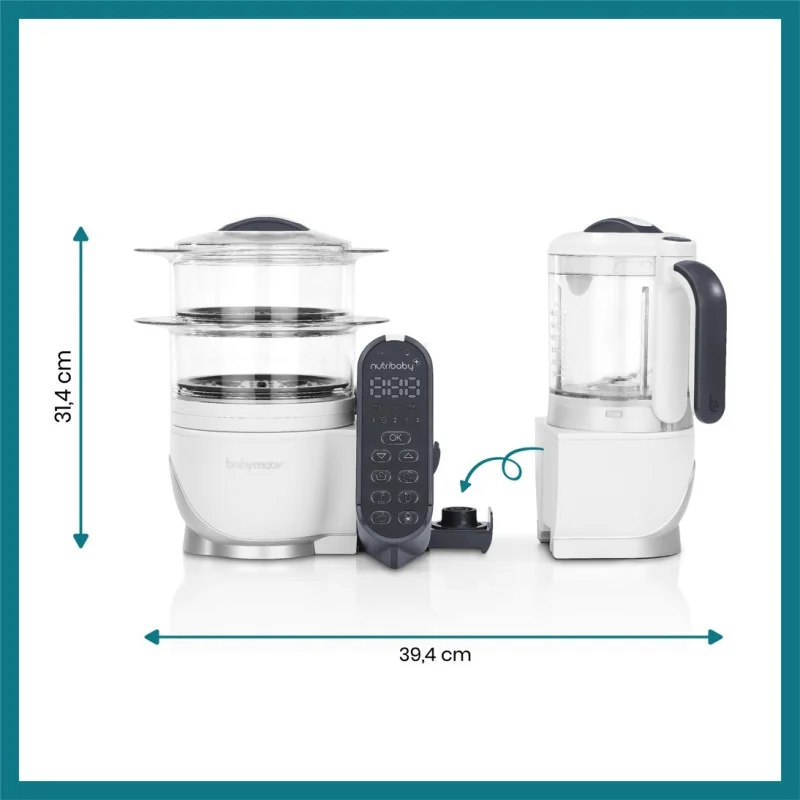 Cuiseur a vapeur Nutribaby(+) Industrial Grey Babymoov | la maison du bebe