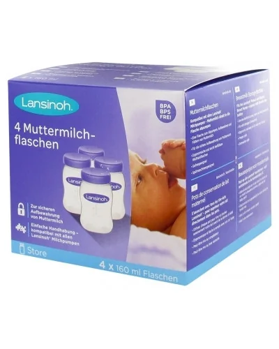 Pots de conservation du lait maternel 4x160 ml Lansinoh