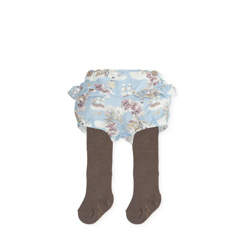 Barco mágico girls' shorts and tights greige Tutto Piccolo