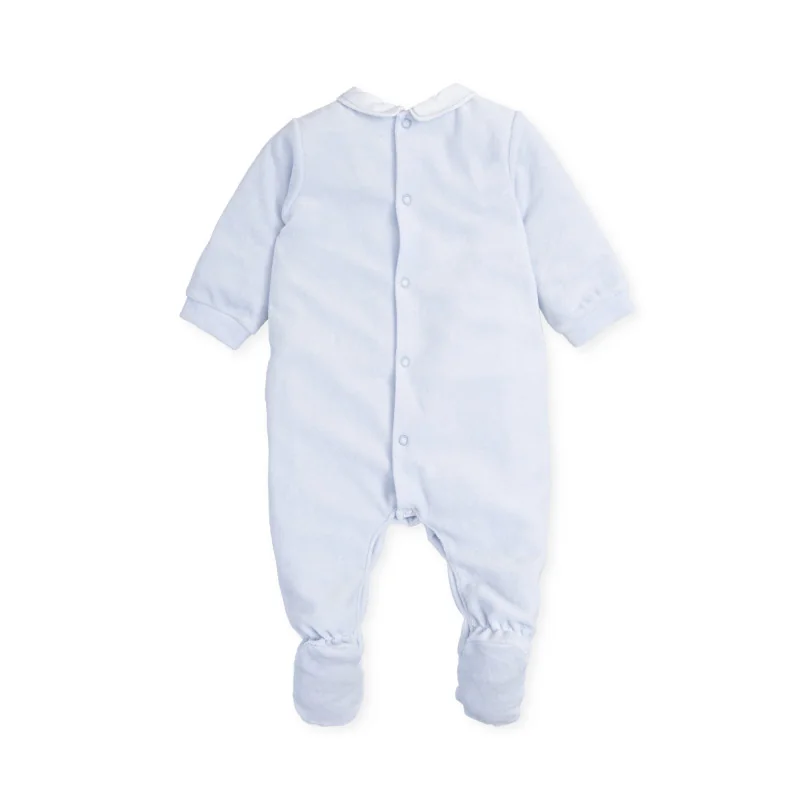 Grenouillere en coton epais Bleu ciel CL Ninfa Garçon Tutto Piccolo W22