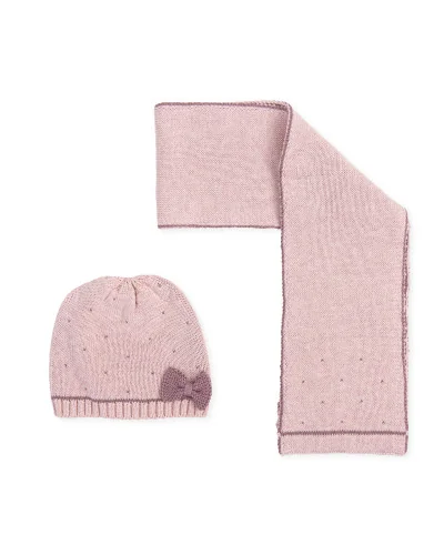 Gorro y bufanda Barco magico rosa pétalo niña Tutto Piccolo