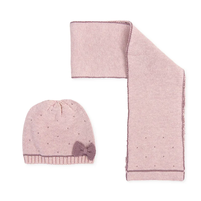 Girls’ petal hat and scarf Barco magico Tutto Piccolo