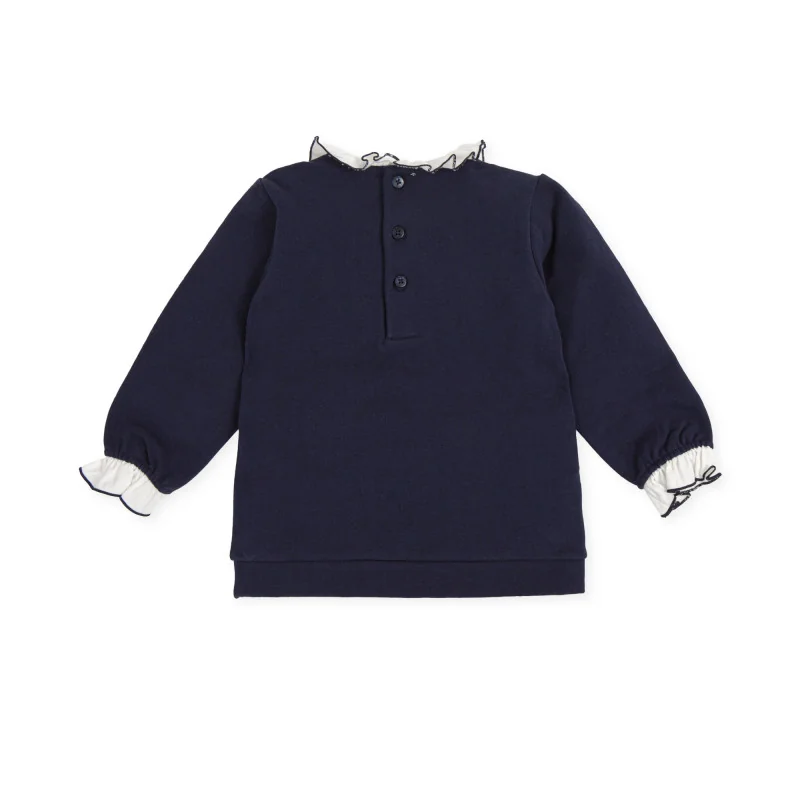 Sweatshirt Bleu Marine Encantamiento Fille Tutto Piccolo W22