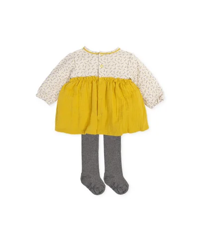 Talisman girls' dress and tights mustard Tutto Piccolo