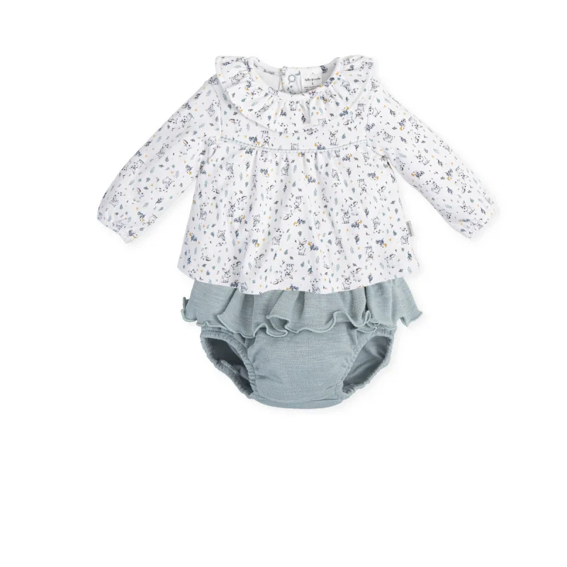 Conjunto 2 piezas niña Laberinto blanco Tutto Piccolo
