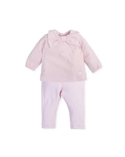 Medallon girls' 2-piece cotton tracksuit pink Tutto Piccolo