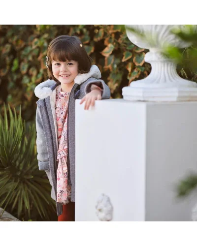 Abrigo niña Elfo gris antracita Tutto Piccolo
