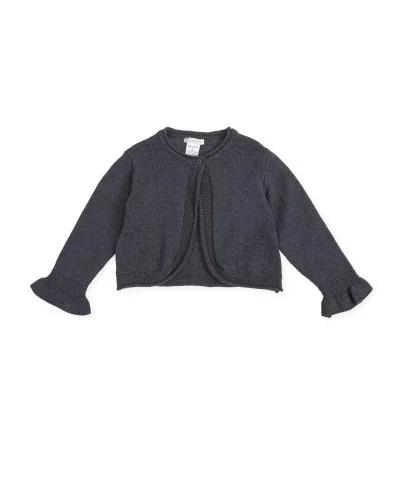 Elfo girls' knitted cardigan charcoal grey Tutto Piccolo