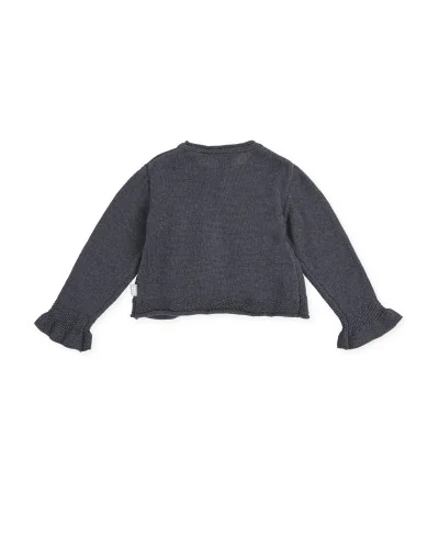 Elfo girls' knitted cardigan charcoal grey Tutto Piccolo