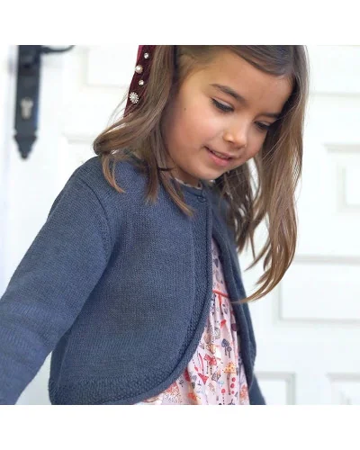 Elfo girls' knitted cardigan charcoal grey Tutto Piccolo