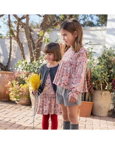 Elfo girls' knitted cardigan charcoal grey Tutto Piccolo