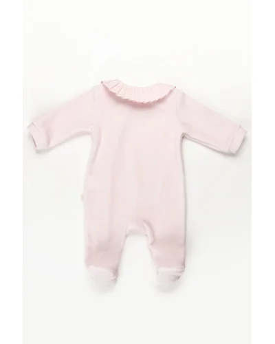 Grenouillère fille en velours Essentials 1 mois rose modèle 200 Pureté du bébé