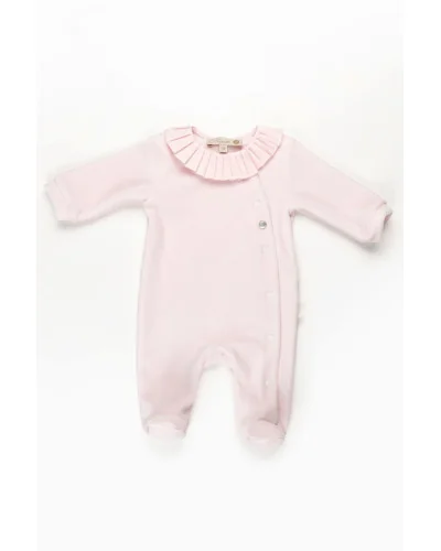 Grenouillère fille en velours Essentials 1 mois rose modèle 200 Pureté du bébé