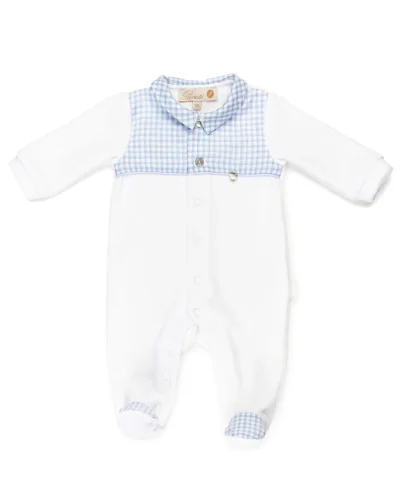Grenouillère garçon en velours Essentials 3 mois blanche modèle 209 Pureté du bébé