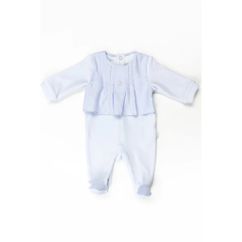 Grenouillère en velours Essentials 210 1 mois bleu Pureté du bébé