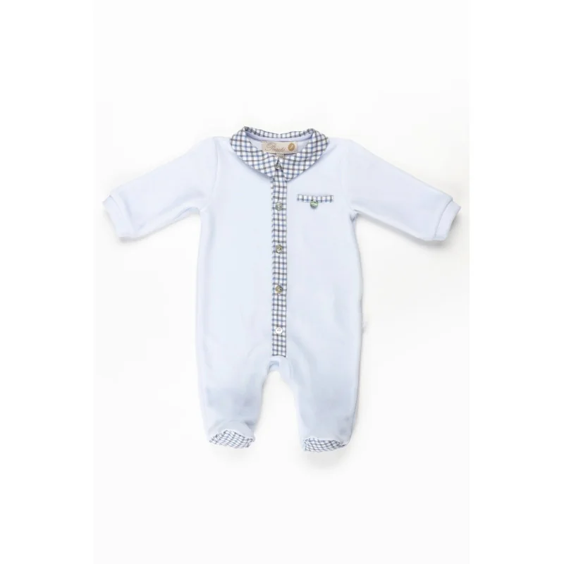 Grenouillère en velours Essentials 214 1 mois bleu Pureté du bébé Grenouillère en velours Essentials 214 1 mois bleu Pureté du bébé