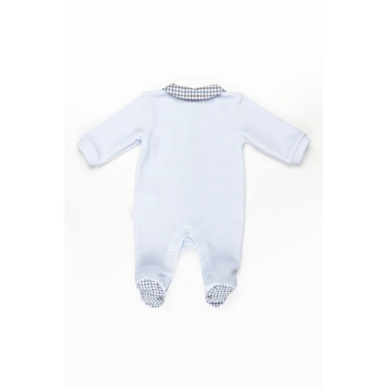 Essentials 214 velour sleepsuit 3 months blue Pureté du bébé