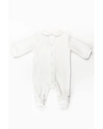 Grenouillère fille en velours Essentials 1 mois blanc Pureté du bébé