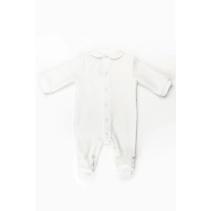 Essentials velour sleepsuit 3 months white Pureté du bébé