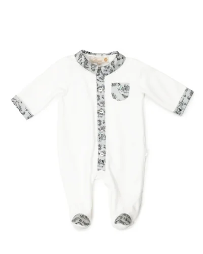 Boys' Essentials velour sleepsuit 1 month Pureté du bébé