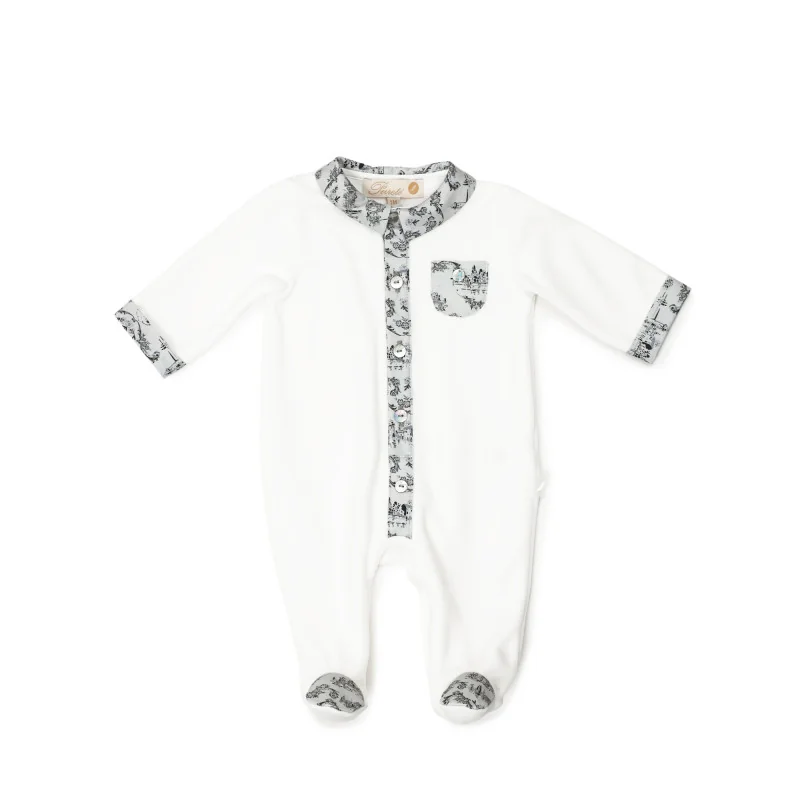 Boys' Essentials velour sleepsuit 3 months Pureté du bébé
