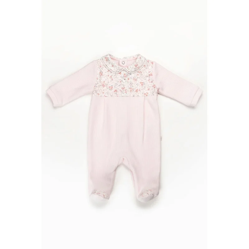 Girls' Essentials cotton sleepsuit 3 months pink Pureté du bébé
