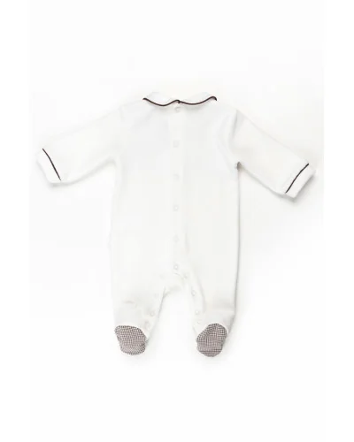 Grenouillère garçon en velours Charming 3 mois beige Pureté du bébé