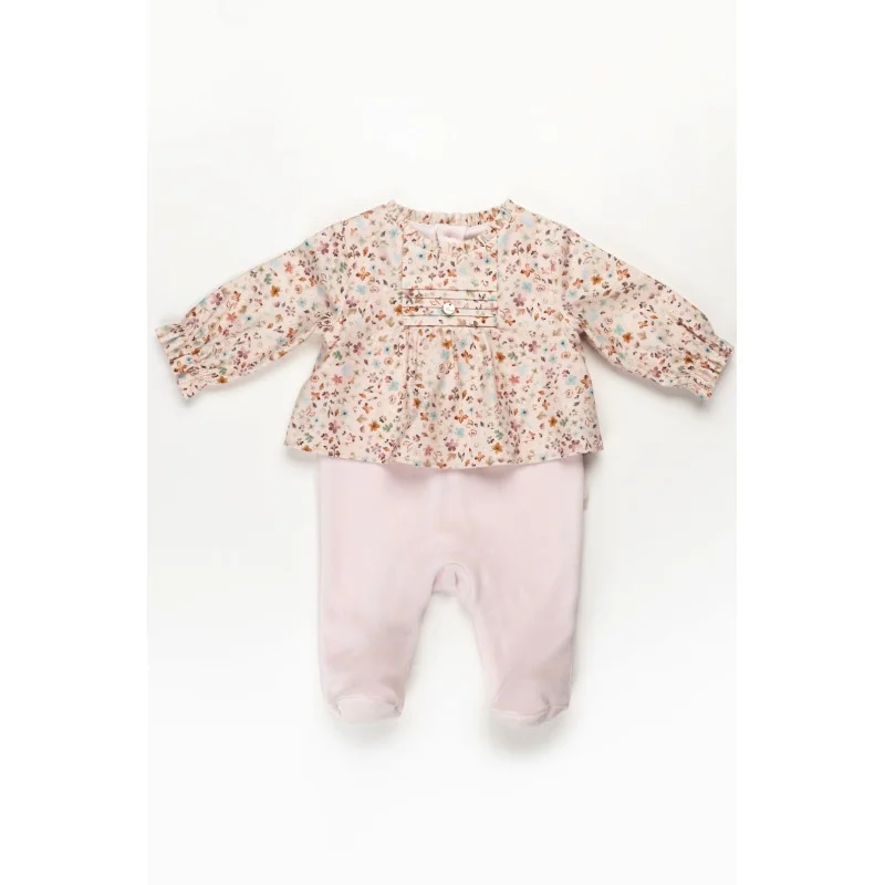 Grenouillère fille en velours Ducks 6 mois rose Pureté du bébé Grenouillère fille en velours Ducks 6 mois rose Pureté du bébé