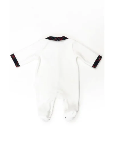Pelele de terciopelo para niño Christmas 1 mes beige Pureté du bébé