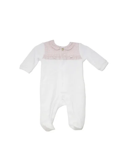 Grenouillère fille en velours Essentials 1 mois blanche Pureté du bébé
