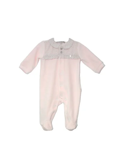 Grenouillère fille en velours Essentials 3 mois rose modèle 202 Pureté du bébé