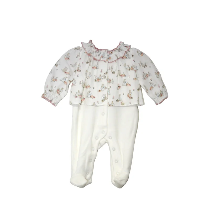 Pelele de terciopelo Essentials 02 229 3M 2022 colección Invierno Pureté du bébé
