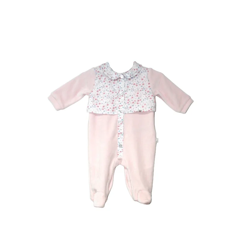 Grenouillère fille en velours Essentials 3 mois rose modèle 201 Pureté du bébé Grenouillère fille en velours Essentials 3 mois rose modèle 201 Pureté du bébé