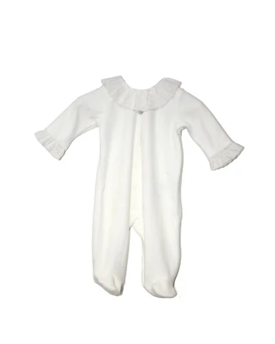 Grenouillère fille en velours Essentials 1 mois beige modèle 216 Pureté du bébé