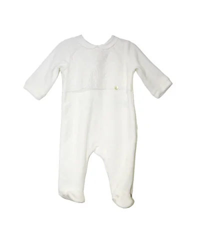 Grenouillère fille en velours Essentials 3 mois beige modèle 234 Pureté du bébé