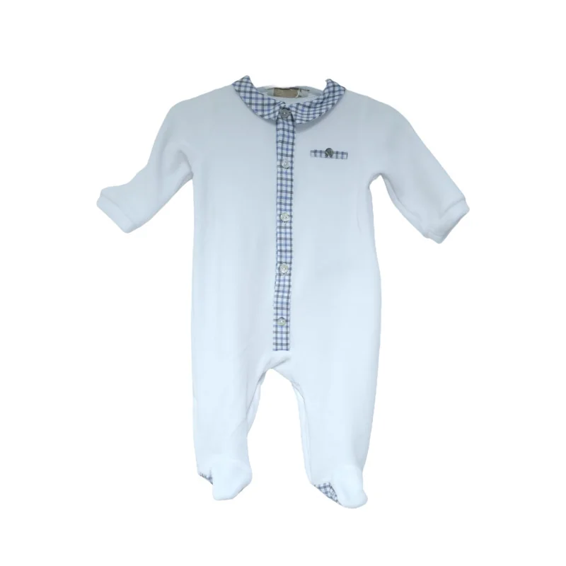 Grenouillère garçon en velours Essentials 3 mois blanche modèle 214 Pureté du bébé Grenouillère garçon en velours Essentials 3 mois blanche modèle 214 Pureté du bébé