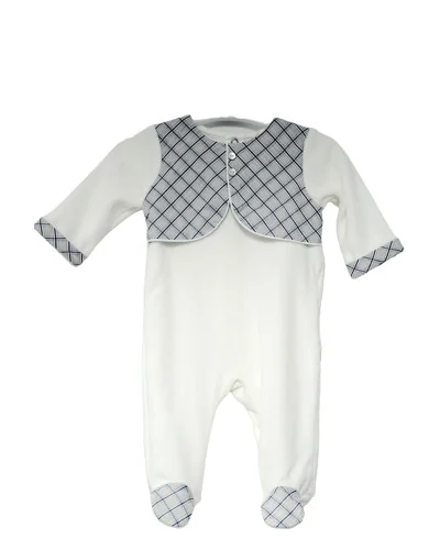 Pelele de terciopelo para niño Essentials 1 mes beige Pureté du bébé