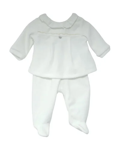 Grenouillère fille 2 pièces en velours Essentials 3 mois beige Pureté du bébé