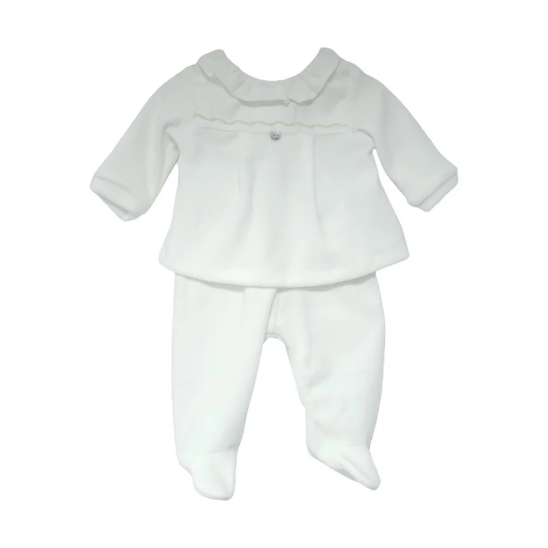 Grenouillère fille 2 pièces en velours Essentials 1 mois beige modèle 207 Pureté du bébé Grenouillère fille 2 pièces en velours Essentials 1 mois beige modèle 207 Pureté du bébé