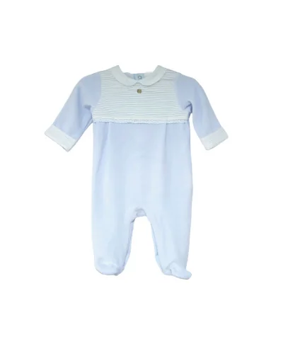 Grenouillère en velours Essentials 212 1 mois bleu Pureté du bébé