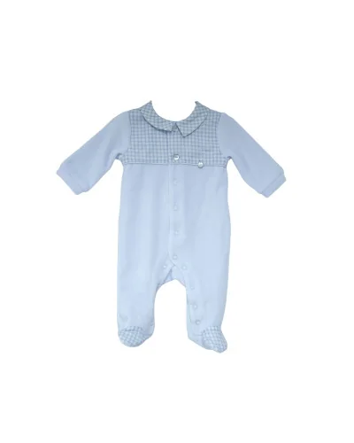 Grenouillère en velours Essentials 209 1 mois bleu Pureté du bébé